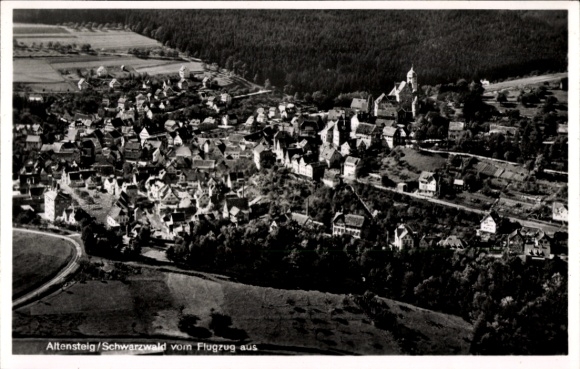 Ak Altensteig im Schwarzwald Württemberg, Fliegeraufnahme