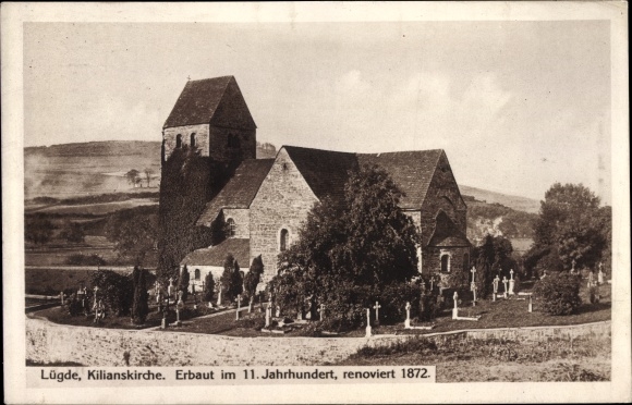 Ak Lügde im Weserbergland, Kilianskirche, Erbaut im 11. Jh., 1872