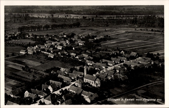 Postcard Söllingen Pfinztal am Kraichgau, aerial photograph