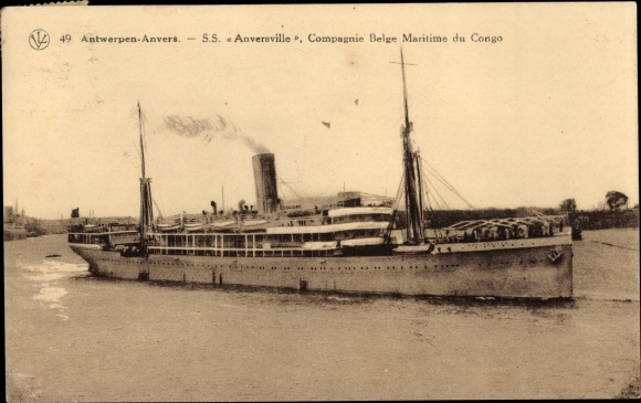 Ansichtkaart Antwerpen Anvers Vlaanderen, stoomboot SS Anversville, Belgian Line