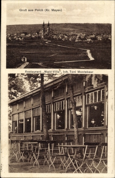 Ak Polch in Rheinland Pfalz, Gesamtansicht, Restaurant Wald Villa