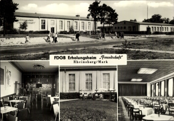 Postcard Rheinsberg in Brandenburg, FDGB recreation home friendship, views