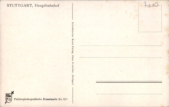 Ansichtkaart Stuttgart in Württemberg, centraal station, tram