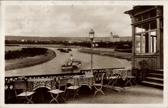 Postcard Dresden Cotta, Concert and Ball Etablissement Constantia, Elbterrasse