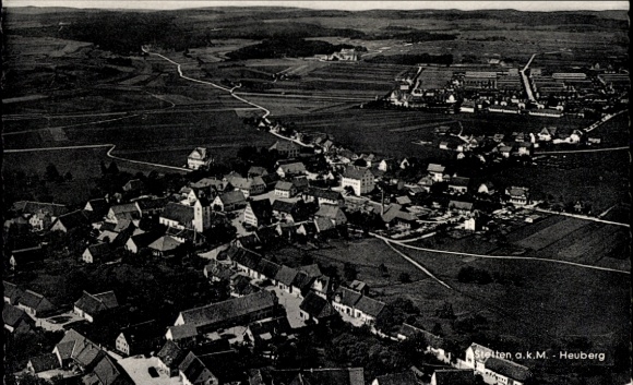 Ak Stetten am kalten Markt, Luftaufnahme von Stetten, Häuser, Felder, Landschaft