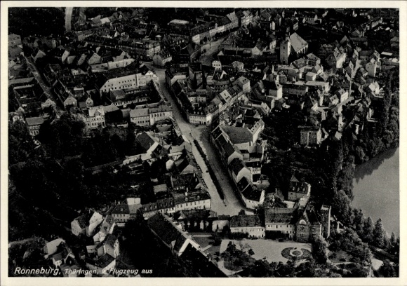 Ak Ronneburg in Thüringen, luchtfoto