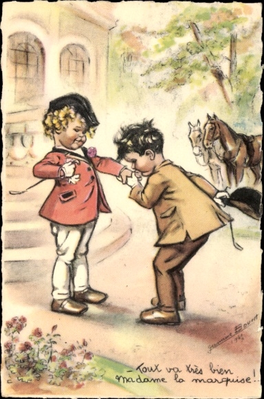Artist Postcard Bouret, Germaine, Everything is fine, Madame la marquise