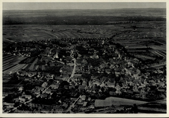 Postcard Altenheim Neuried in Baden, aerial photograph