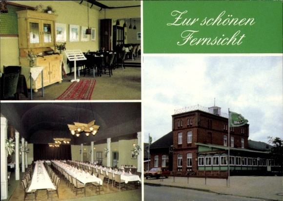 Ak Grünendeich in Niedersachsen, Gaststätte 'Zur schönen Fernsicht', Innenräume, Veranstaltungssa