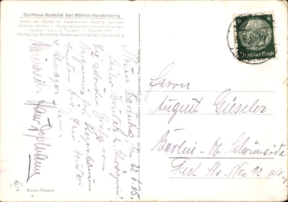 Postcard Nörten Hardenberg in Lower Saxony, Gasthaus Rodetal, Königshall-Hindenburg potash mine