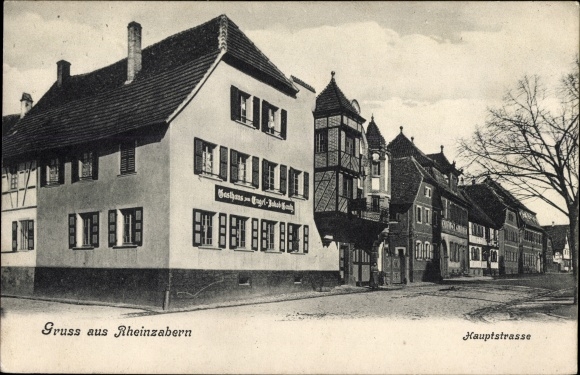 KP Rheinzabern w Nadrenii-Palatynacie, widok na główną ulicę, Gasthaus zum Engel