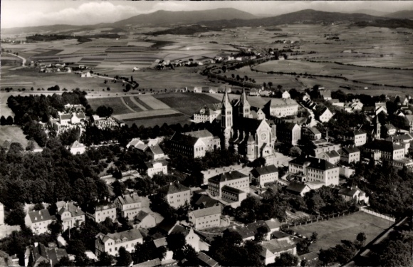 Postcard Cham in the Upper Palatinate, aerial photograph