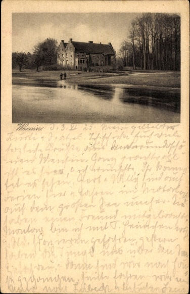 Postcard Wensin in Schleswig-Holstein, partial view, building on the shore