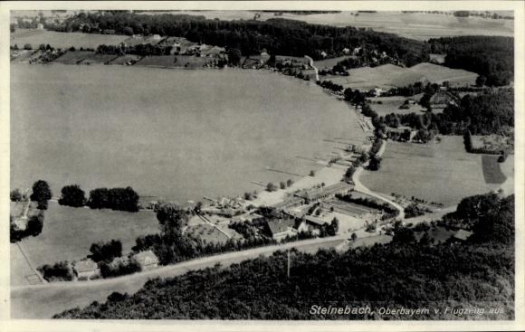 Postcard Steinebach Walchstadt Wörthsee in Upper Bavaria, aerial photograph