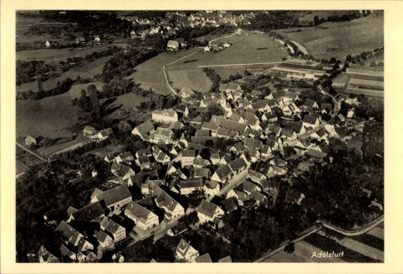 Postcard Adolzfurt Bretzfeld in Württemberg, aerial photograph