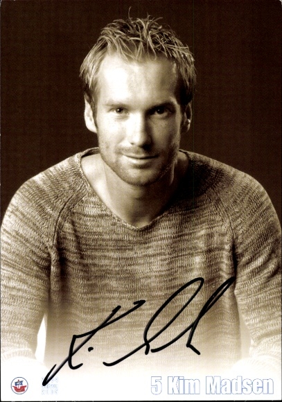 Autograph card footballer Kim Madsen, FC Hansa Rostock, autograph