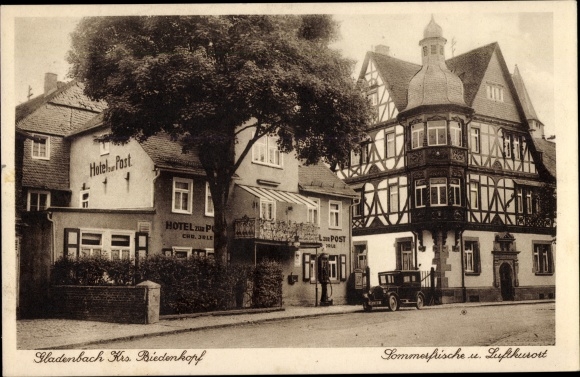Postcard Gladenbach Kreis Biedenkopf, Hotel zur Post