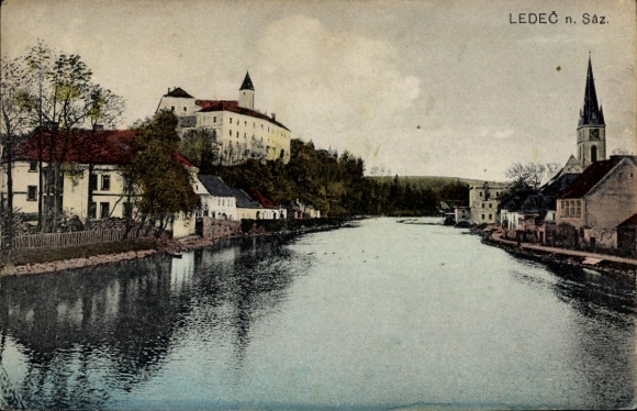 Ak Ledeč nad Sázavou Ledetsch Furwitz Region Hochland, Teilansicht