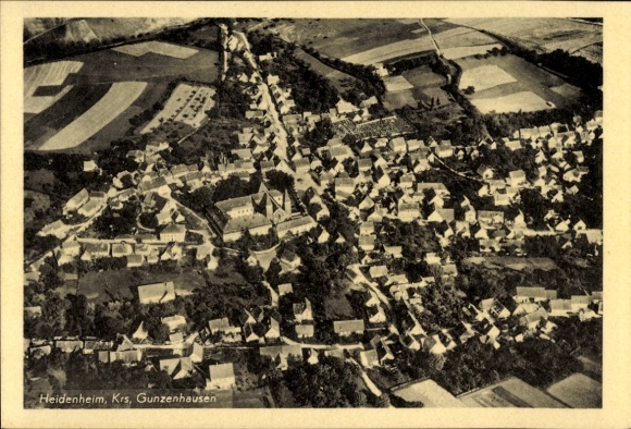 Ak Heidenheim am Hahnenkamm Mittelfranken, Fliegeraufnahme