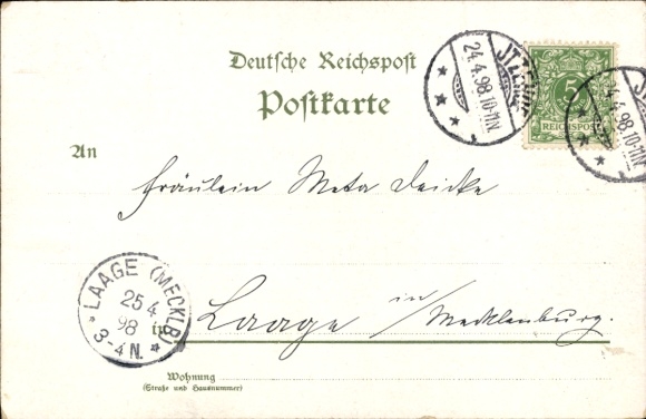 Kunstenaar litho Bahr, Fritz Reuter Postkaarten I, Stromtid-serie, Entspekter Bräsig