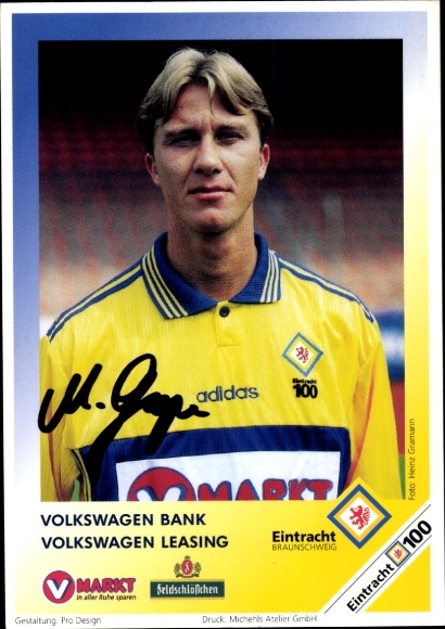 Autograph card footballer Matthias Grupe, Eintracht Braunschweig, autograph