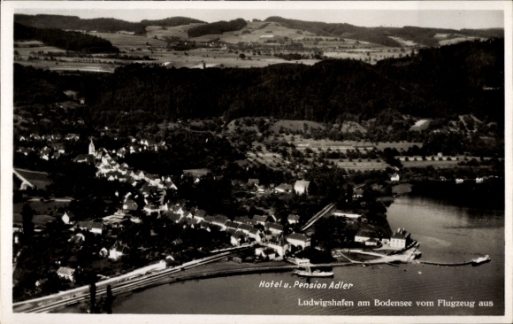 Ak Ludwigshafen am Bodensee, Hotel en Pension Adler, luchtfoto