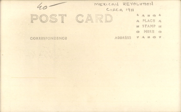 Photo Postcard Juarez Mexico, Commercial Street, executed men, Revolution 1911