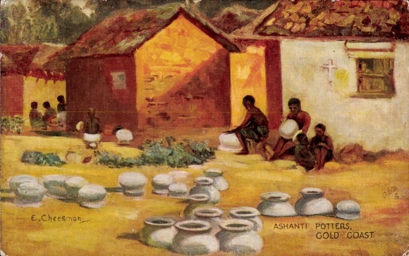 Künstler Ak Cheesmon, E., Goldküste Ghana, Töpfer vom Volk der Ashanti
