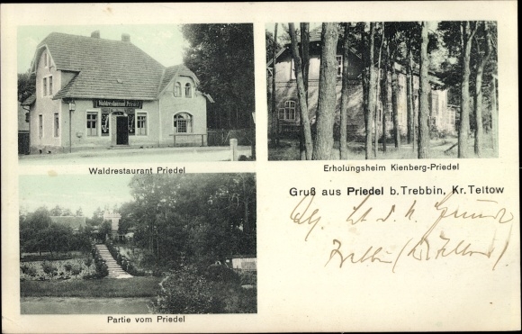 Ak Priedel Trebbin in de wijk Teltow Fläming, bosrestaurant Priedel, herstellingsoord Kienberg