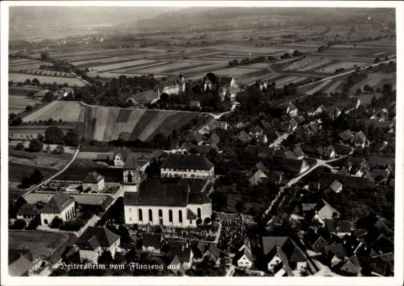 Postcard Heitersheim in the Black Forest, aerial photograph