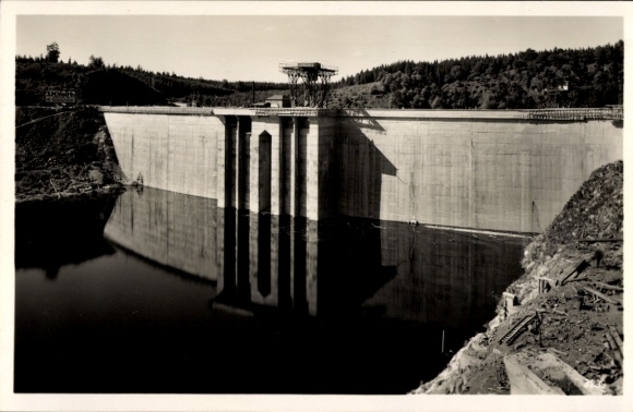 Postcard Saale Orla Kreis, Bleiloch Dam, Saale Dam