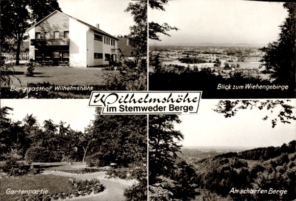 Postcard Haldem Stemwede in East Westphalia Lippe, Berggasthof Wilhelmshöhe, Wiehengebirge, garden party