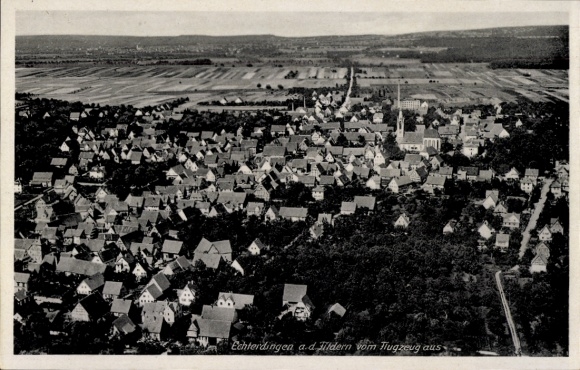 Postcard Echterdingen on the Fildern, aerial photograph