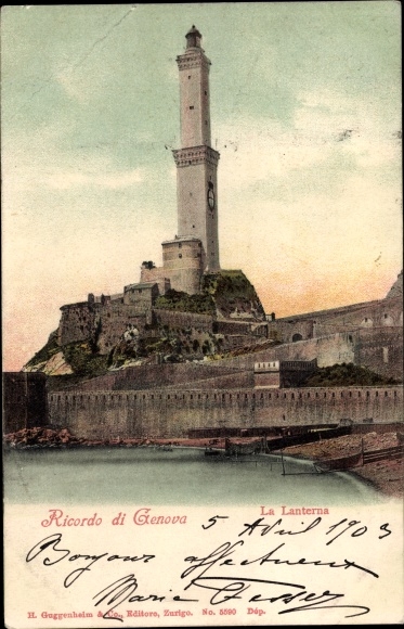 Postcard Genova Genoa Liguria, La Lanterna, Lighthouse