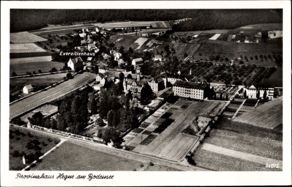 Postcard Hegne Allensbach am Bodensee, aerial photograph, Provinzhaus
