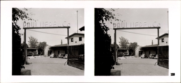 Stereo image photo The NS model companies 1937-38 No. 128 Paul Liepe &amp; Co car repair shop