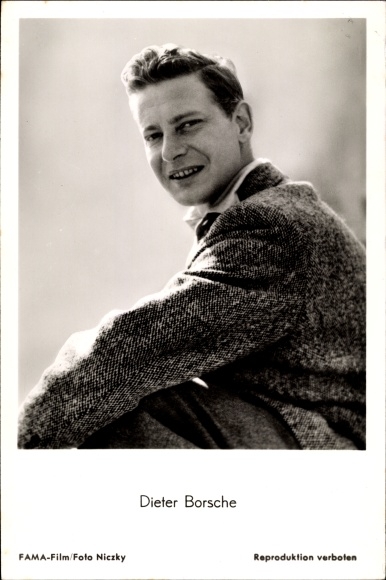 Postcard actor Dieter Borsche, portrait, jacket, collar
