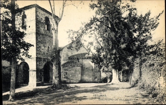 Ak Villanueva Cangas de Onís Asturias, Monasterio de San Pedro de Villanueva, klooster