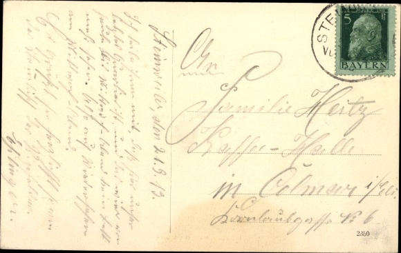 Postcard Steinweiler in Rhineland-Palatinate, confectionery, churches, Kreuzstrasse