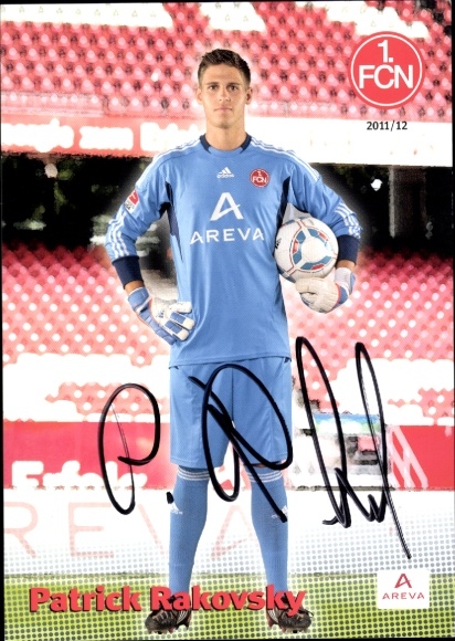 Autograph card footballer Patrick Rakovsky, 1. FC Nuremberg, autograph