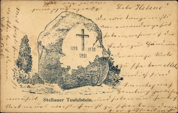 Ak Stellau Barsbüttel in Schleswig Holstein, Teufelstein