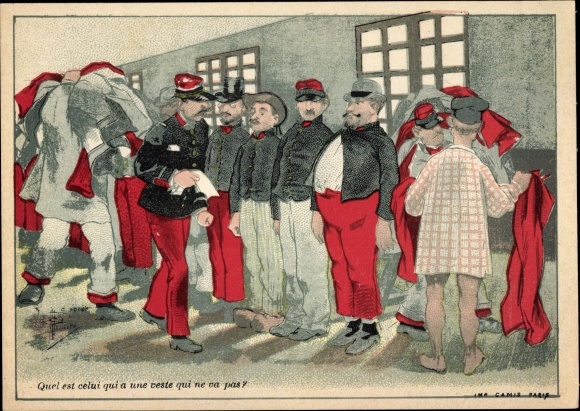 Artist PC Guillaume, Albert, French soldiers issuing their uniforms