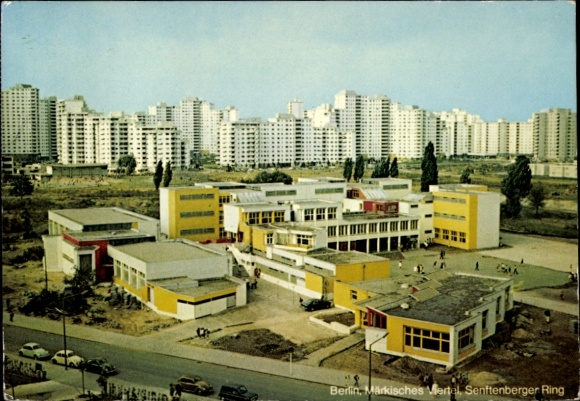 Postcard Berlin Reinickendorf Wittenau, Märkisches Viertel, Senftenberger Ring, high-rise buildings