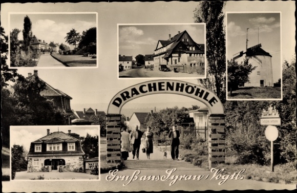 Postcard Syrau Rosenbach im Vogtland, Drachenhöhle, main entrance