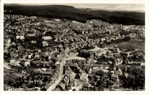 Postcard Dudweiler Saarbrücken in Saarland, aerial photograph