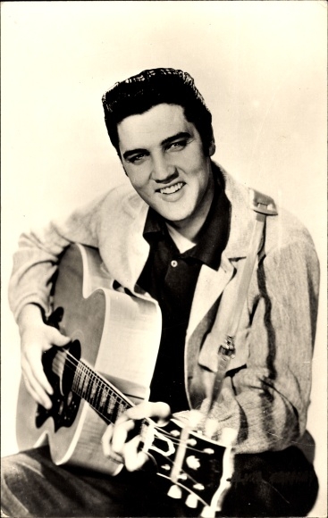 KP aktor i piosenkarz Elvis Presley, portret, gitara