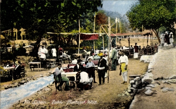 Postcard Zahle Lebanon, Mount Lebanon, Zahle Muntazah Wadi