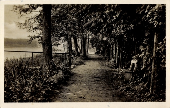 Postcard Seilershof Gransee in der Mark, promenade, bench