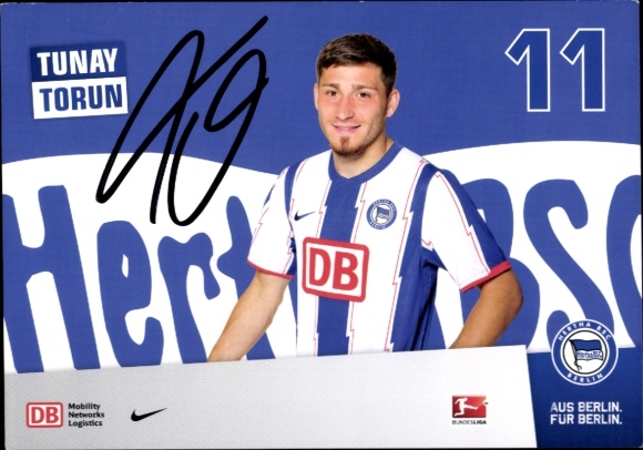 Autogrammkarte Fußballer Tunay Torun, Hertha BSC, Autogramm