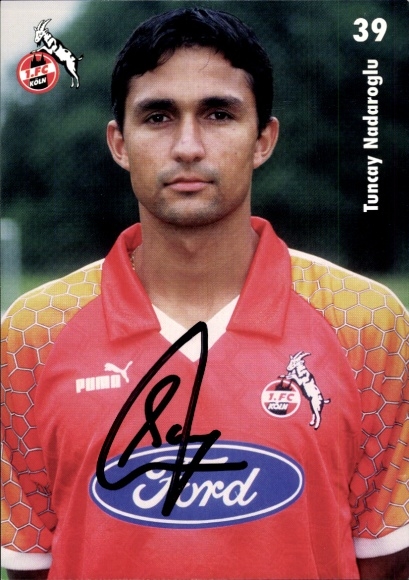 Autogrammkarte Fußballer Tuncay Nadaroglu, 1. FC Köln, Autogramm